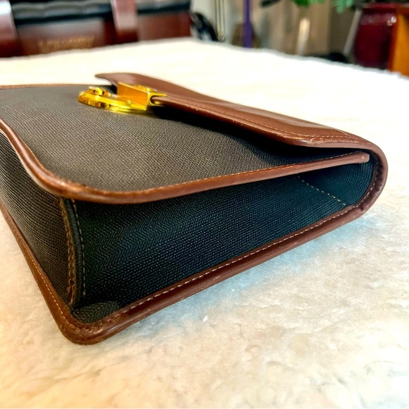 Dunhill Vintage pVC 2 tone Brown/Black PVC Leather Clutch Bag w/ 2 keys - Picture 6 of 16